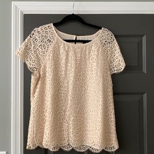 Cream Eyelet Top